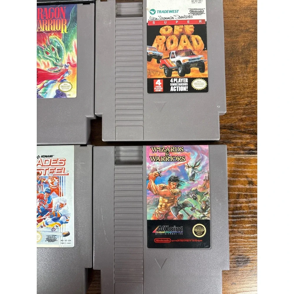 Nintendo NES Game Bundle Dragon Warrior Wizards & Warriors Blades‎ of Steel 6